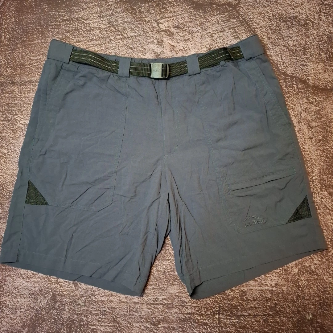 LL Bean Mens Tropicwear Hiking Shorts Large Blue Belted Inner Mesh