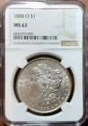 1888-O Morgan Silver Dollar $1 NGC MS62