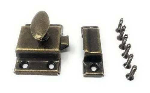 Metal Magery Antique Brass Small Stamped Cabinet Latch Small,  - Picture 1 of 4
