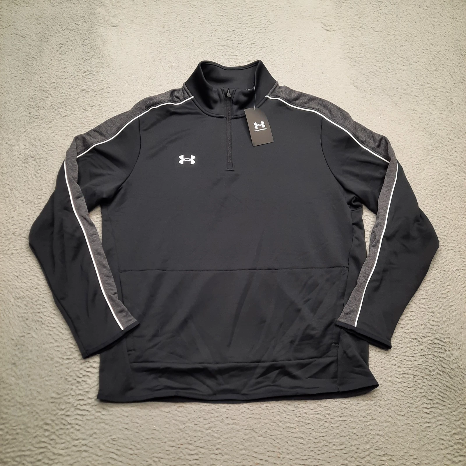 Under Armour Command 1/4 Zip Warm Up Pullover Jacket Men's Large Black 1383260