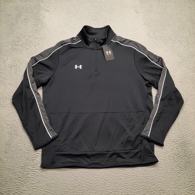 Under Armour Command 1/4 Zip Warm Up Pullover Jacket Men's Large Black 1383260