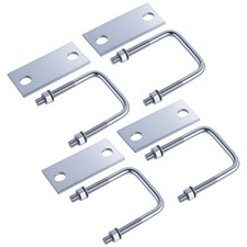 4 pack Leaf Spring Clamp Kit with 3" Clamps for Silver