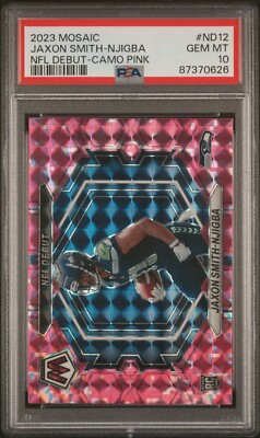 Jaxon Smith-Njigba 2023 Panini Mosaic Camo Pink Prizm Rookie Card