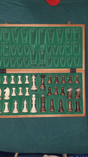 Handmade Chess Board and Pieces-21 Inch Beech and Birch Board-VINTAGE mint