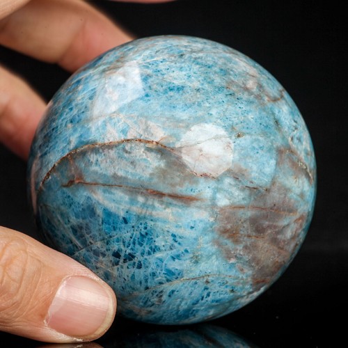 509g68mm Large Blue Apatite Sphere Crystal Ball Natural Quartz Healing Chakra - Picture 10 of 12