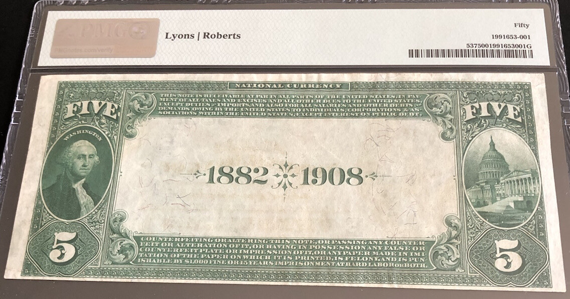 18825DBthe FNB of STOYSTOWN, PA in PMG50 holder. A nice note for collector. eBay