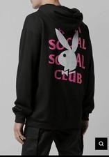 Playboy x Anti Social Social Club Hoodie Black Pink Remix, Large New Assc