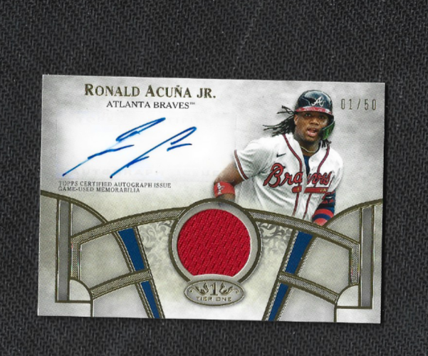 Ronald Acuna Jr. 2021 Topps Tier One Auto/Relic *01*/50 | eBay