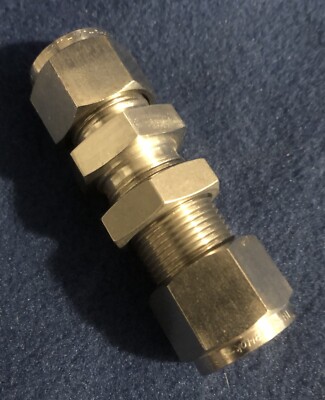 New Ihara Bilok Stainless Steel 1/2  Tube X 1/2  Tube Bulkhead Fitting