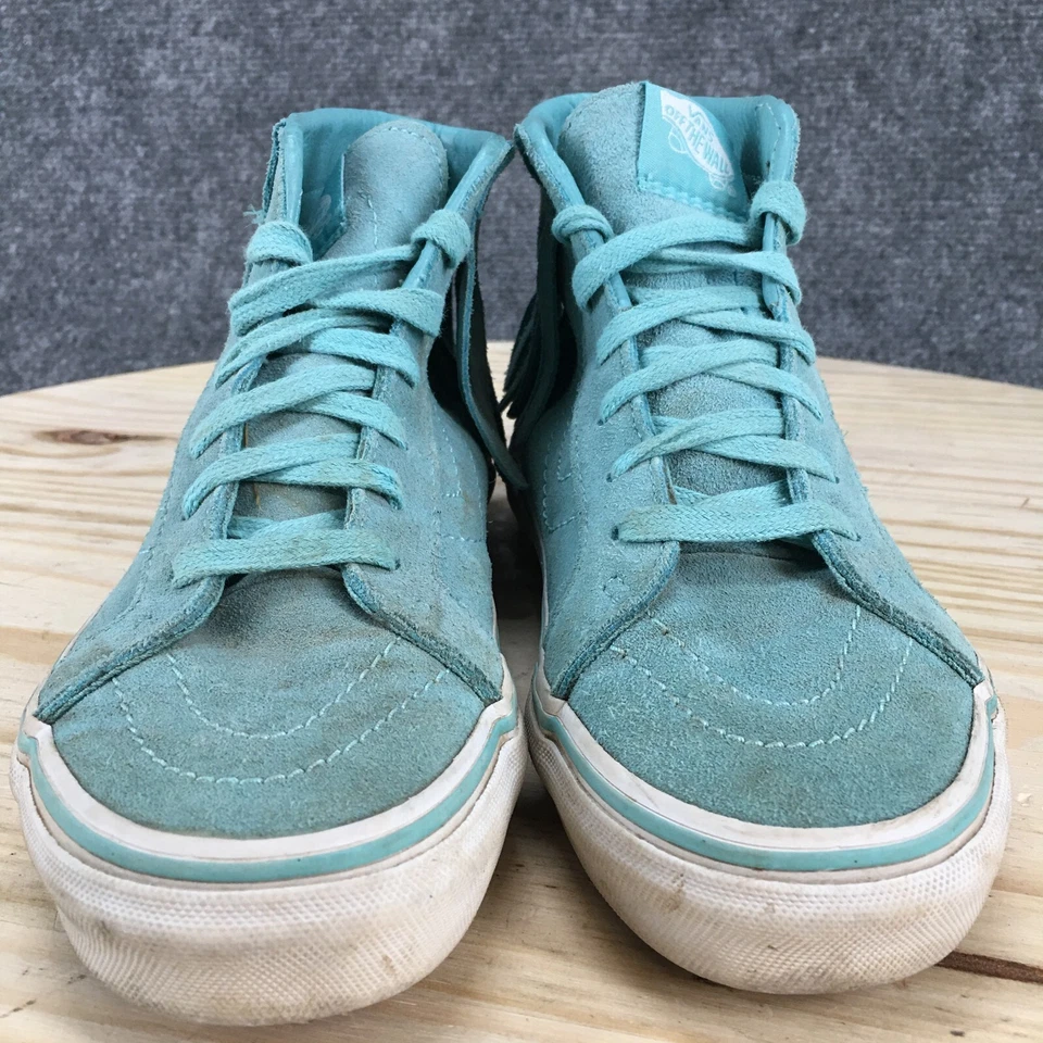 Vans Shoes Youth 3.5 Womens 5 Old Skool High Top Fringe Skater Sneakers Blue - Image 4 of 4