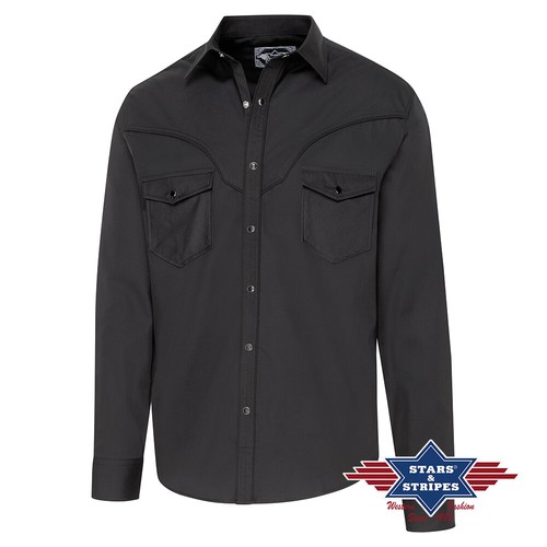 Camicia western camicia western linedance cowboy manica lunga nera camicia manica lunga - Foto 2 di 3