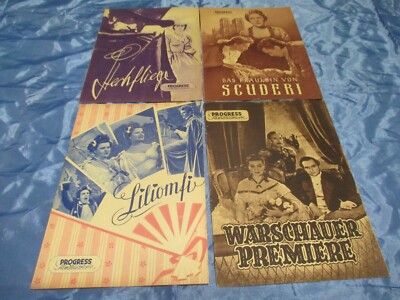 4 x  Progress Film - Illustrierte / - Programm , 50er Jahre Nostalgie , DDR , 02