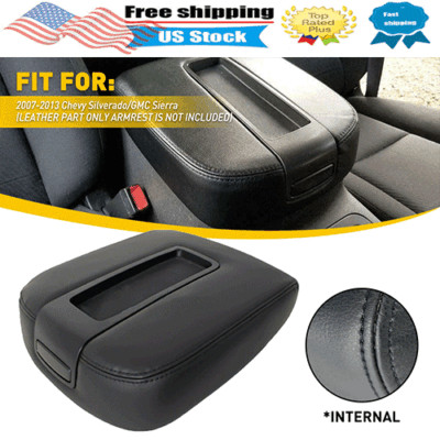 For 2007 2008-2013 GMC Sierra 1500 2500HD 3500HD Console Lid Armrest Cover Black