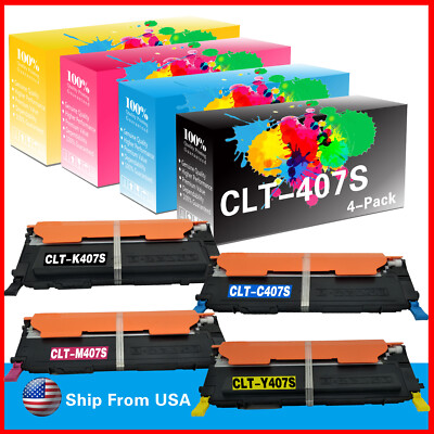 (4PK,BCMY) CLT-407S CLT407S 407S Toner Cartridge for CLP-325W CLX-3186 Printer