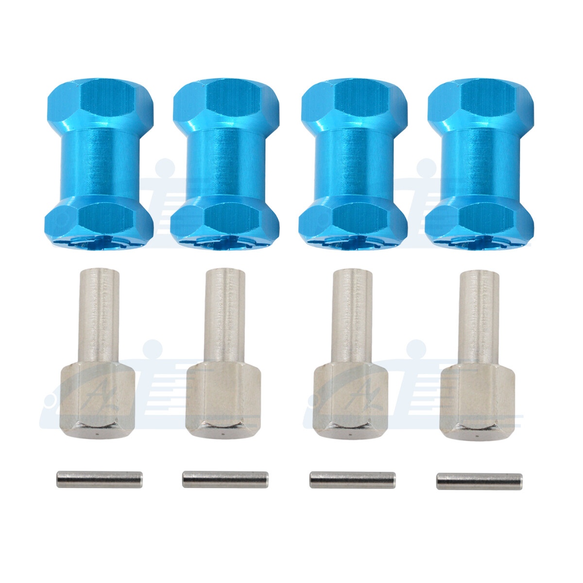 4 Adaptadores Hexagonales Para Buje De Rueda De RC 1/10 - Extensiones De 12, 15 Y 20 Mm, Para SCX10 II