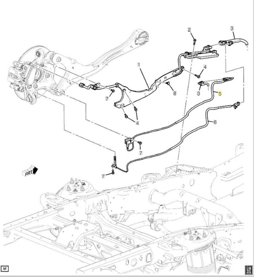 Arnés de cableado trasero izquierdo chasis extensión Magneride 2021 Escalade Chevrolet GMC Foto 2 de 4