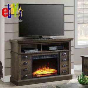 Tv Stand Media Fireplace Heater Entertainment Storage Wood Console