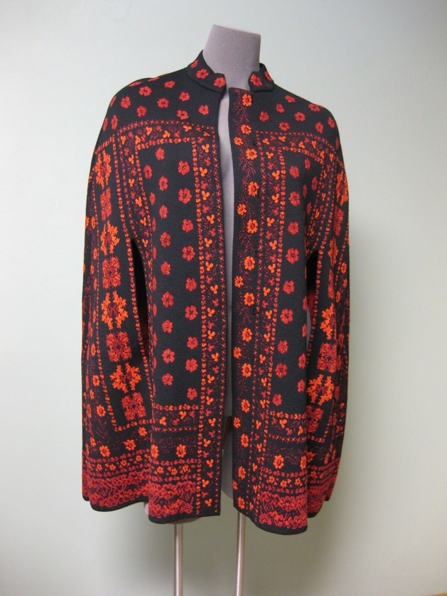 $2285 Alexander McQueen Geo Contrast Wool Silk Jacquard Cape