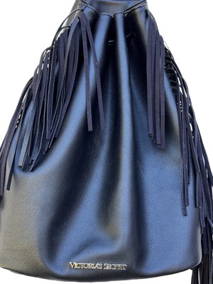 Victoria Secret Black Back Pack W/ Leather Fringes | eBay display picture 3