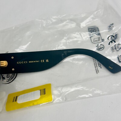 GUCCI GLITTER 0102 Oversized Rectangular Black Rubber Sunglasses