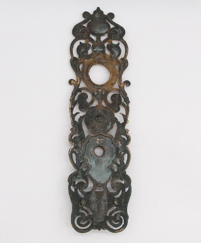 Antique Victorian 13.25 in. Reading Bronze Cut Out Door Back Plate - Picture 5 of 7