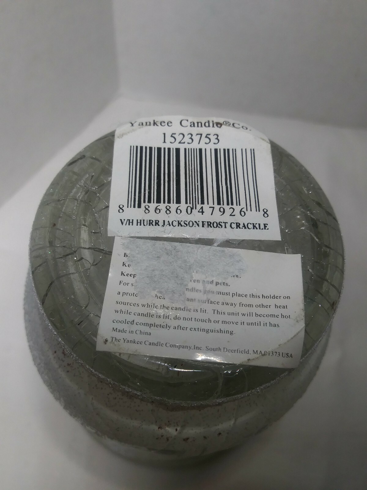 Yankee Candle Jackson Frost crackle snowman votive tea light Holder