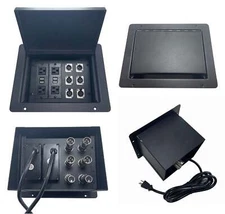 PROCRAFT LARGE GAP LID FEED-THRU RECESSED Stage Pocket/Floor Box w/ 2) WIRED AC