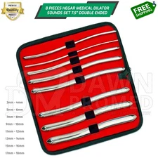 8 Pcs Hegar Dilator Set Uterine Urethral Diagnostic Cervical Sounds German Grade