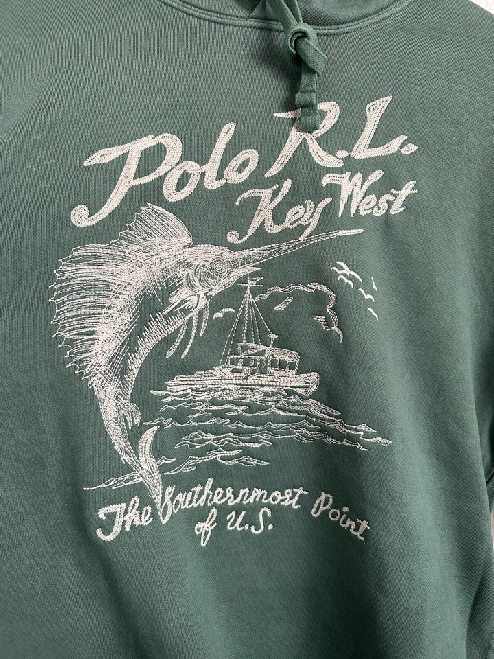 Polo Ralph Lauren Key West Marlin Expedition Pescador Sudadera con Capucha Para Hombre Talla Mediana Foto 2 de 4