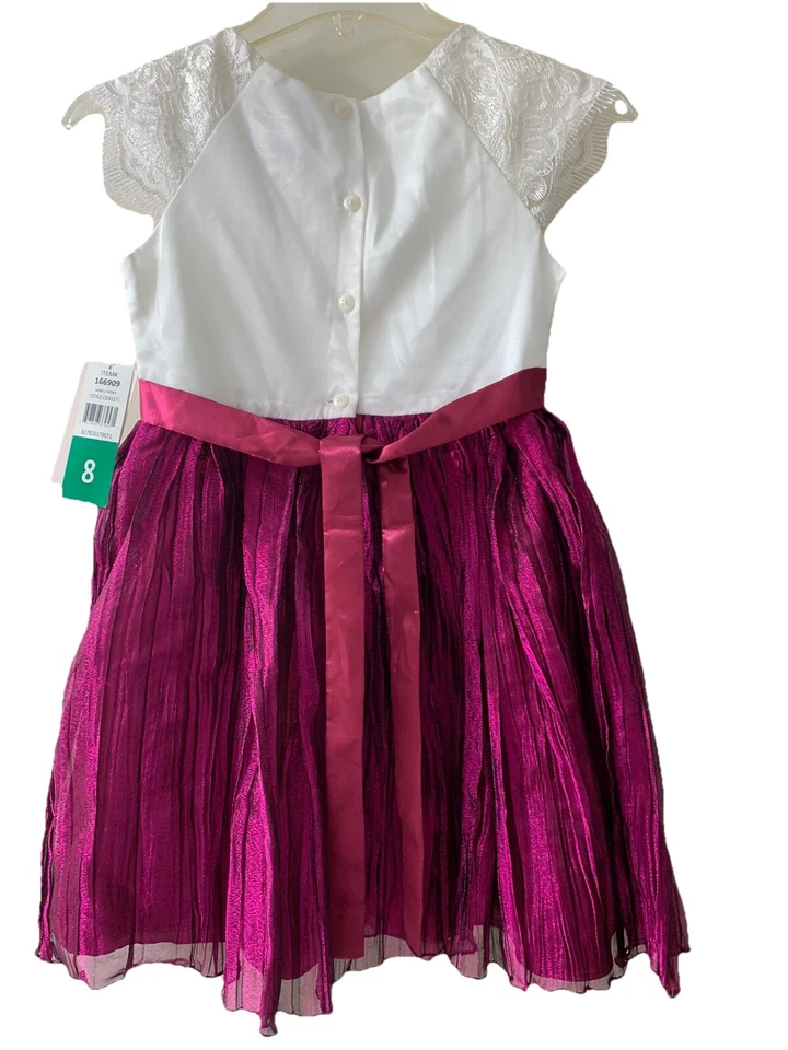 Vestido de vacaciones para niñas Jona Michelle color vino/marfil talla 8 Foto 2 de 3