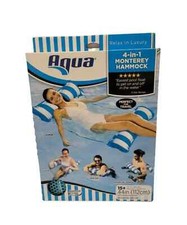 Aqua Monterey 4-in-1 Multi-Purpose Portable Pool Float Blue White 44" New