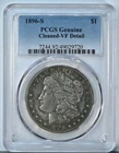 1896 S MORGAN Silver Dollar PCGS VF Detail Cleaned San Francisco Coin 7244 Wow