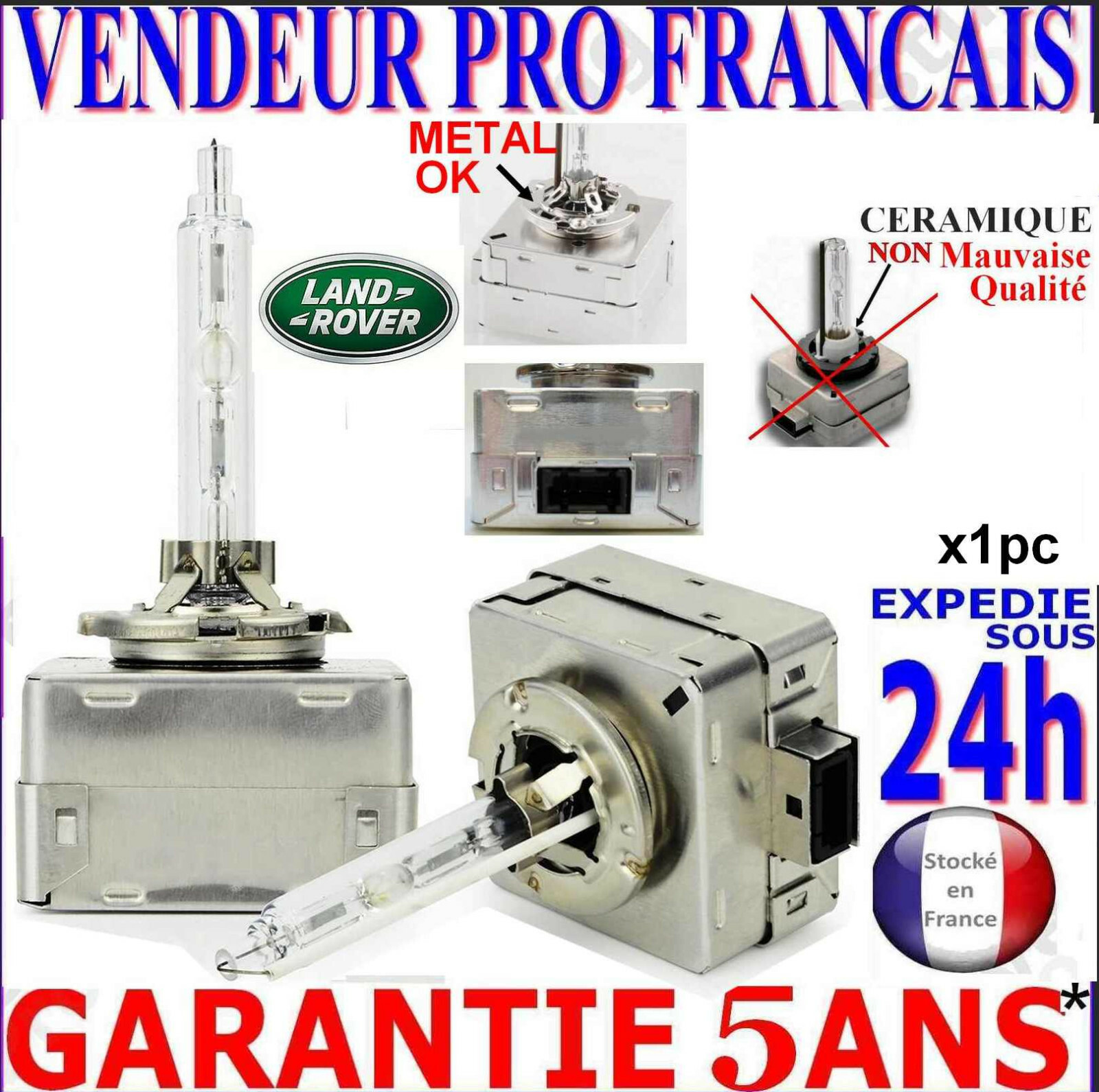 Lampe feu phare D3S 35W HID 5000K haute visibilité pour Land Rover