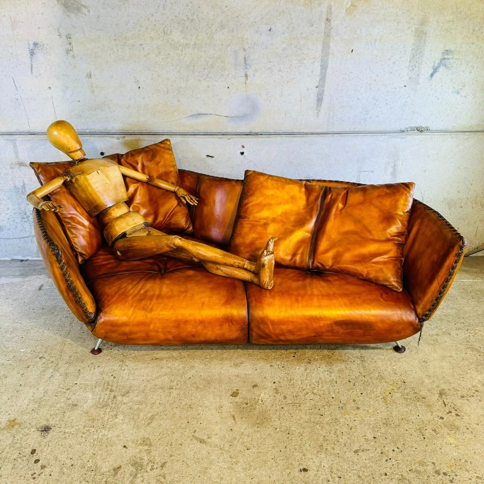 De Sede DS102 Tan ThreeSeater Leather Sofa Swiss Craftmanship A265