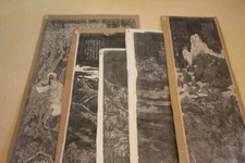 Chinese Rice Paper Rubbings QTY 5 - WWII souvenirs   Lot #2