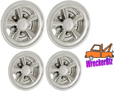 2 + 2 - Two 6'' & Two 8'' ABS Chrome Plated 5 Spoke Mag Wheel Cover - Mowers, etc.