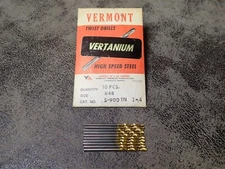 Vermont Tap & Die 137678 Vertanium #48 Screw Machine Length Drills 10 Pack BN423