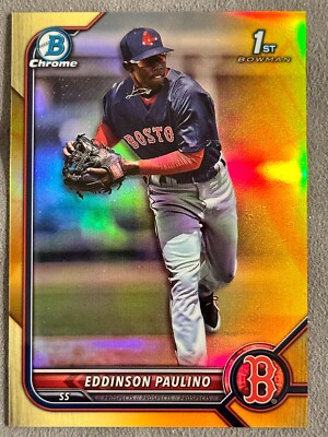 2022 Bowman Chrome Eddison Paulino Yellow Refractor /75 BCP-175