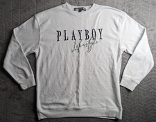 Vintage Playboy x Missguided Pullover Sweatshirt White Women's Size 8 Logo Print