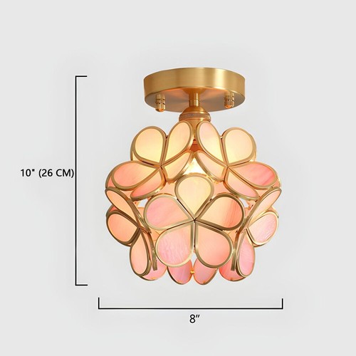 Modern Petal Pendant Light Nordic Flower Glass Semi Flush Mount Ceiling Lamp - Picture 14 of 26
