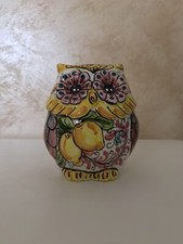 Gufo In Ceramica Di Caltagirone Decoro Limoni