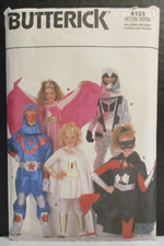 Butterick Pattern 4153 Children's Costumes S-M-L-XL Super Heroes Cut Vtg