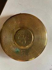 Fuller Brush Company Pressed Powder Compact Makeup Mirror Purse Round Gold color