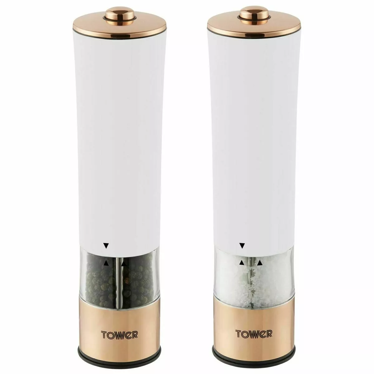 Tower Electric Salt & Pepper Mills Battery Grinders Set with LED