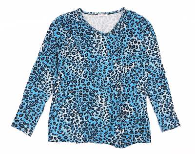 shi sheng Damen T-Shirt Animal Baumwollmischung Größe L Rundhalsausschnitt