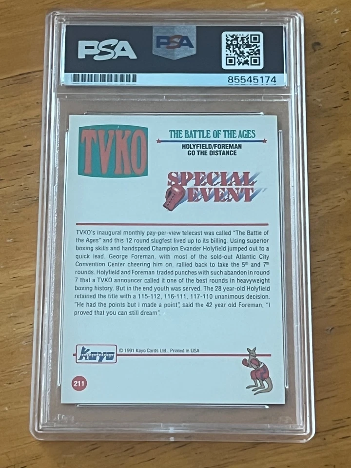 RARE 1991 Kayo George Foreman #211 Autographed Signed PSA/DNA Newly Graded - Image 2 of 2