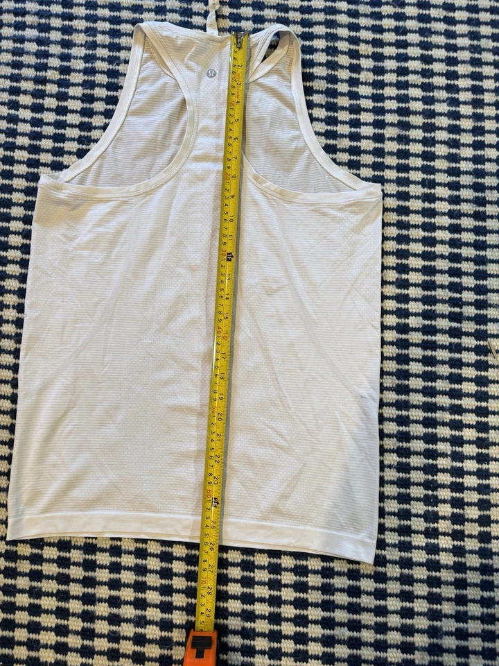 Lululemon White Racerback Tank Top Size 10 Lightweight Breathable Workout Shirt - Image 4 of 4