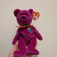 Ty Beanie Babies Millenium Bear Purple 1999 Retired Original