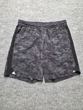 Tek Gear Boys Athletic Shorts Sz L Gray Black Lightweight Camo Print Performance