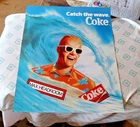 Vintage 1986 Max Headroom Coke Coca-Cola 14x17 Poster Catch The Wave NOS Ocean